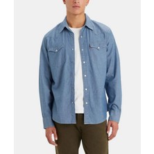 Levi's Düz Yaka Standart Kalıp Uzun Kollu Mavi Erkek Gömlek 85745-0156