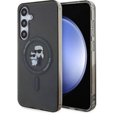 Karl Lagerfeld Galaxy S24 Plus Kılıf Lisanslı Magsafe Özellikli Karl&choupette Iml Baskılı Siyah