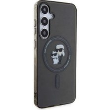 Karl Lagerfeld Galaxy S24 Plus Kılıf Lisanslı Magsafe Özellikli Karl&choupette Iml Baskılı Siyah
