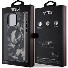 Tumi iPhone 15 Pro Max Kılıf Tumı Lisanslı Magsafe Özellikli Buzlanmış Saydam Fırça Kamuflaj Desen Siyah