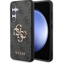 Guess Galaxy S24 Plus Uyumlu Kılıf Guess Lisanslı Pu Deri Yazı ve 4g Metal Logolu Desenli Kapak Siyah