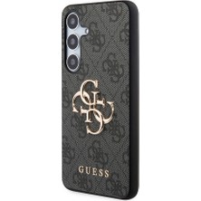 Guess Galaxy S24 Plus Uyumlu Kılıf Guess Lisanslı Pu Deri Yazı ve 4g Metal Logolu Desenli Kapak Siyah