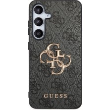 Guess Galaxy S24 Plus Uyumlu Kılıf Guess Lisanslı Pu Deri Yazı ve 4g Metal Logolu Desenli Kapak Siyah