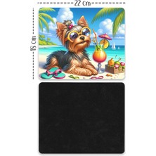 Moddy Store Deniz Manzaralı Süslü Köpek Tasarımlı Baskılı Kaydırmaz Taban 18X22CM Mouse Pad