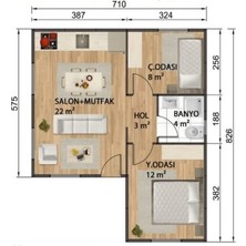 Ballife Prefabrik 49 M2 Standart Prefabrik Konut