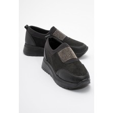 Ccway Kadın Taşlı Spor Babet Siyah