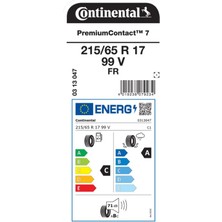 Continental 215/65 R17 99V Fr Premiumcontact7 Oto Yaz Lastiği (Üretim Yılı: 2024)