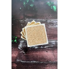 Baum Atelier Yin Yang Life Of Tree Temalı Doğal Taş Traverten Bardak Altlığı 4 Lü Set