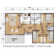 Ballifeprefabrik Ballife Prefabrik  123 M2 Standart Prefabrik Konut