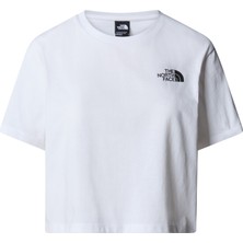 The North Face W Sımple Dome Cropped Slım Tee Kadın Beyaz Tshirt NF0A87U4FN41