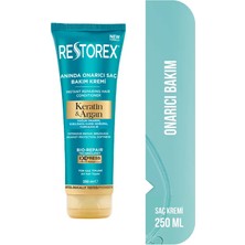 Restorex Keratin & Argan Onarıcı Saç Bakım Kremi 250 ml - Yıpranmış ve Hasar Görmüş Saçlar