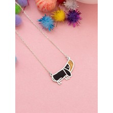 Dkmn Silver 925 Ayar Gümüş Mineli Küçük Köpek Kolye