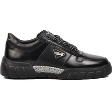 Marcomen 152-19503 Siyah  Deri Kadın Sneaker