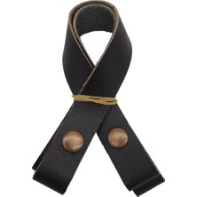 Angel Çanta Aksesuar 30 cm Gerçek Deri Siyah Renk Çıtçıtlı Sap Antik Metalli