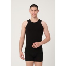 Fsm1453 Erkek Pamuklu Süprem Penye Slim Fit Halter Yaka Likralı Atlet 2'li - 1019