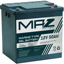 Maz Akü 12 Volt 50 Amper (Ah) Marine Jel VRLA Akü (Yeni Üretim)