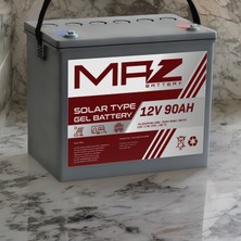 Maz Akü 12 Volt 90 Amper Solar Jel Akü 12V 90AH (Yeni Üretim)