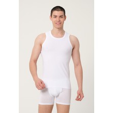 Fsm1453 Erkek Pamuklu Süprem Penye Slim Fit Halter Yaka Likralı Atlet 2'li - 1019
