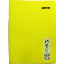 Mynote Text Neon Defter A5 40YP Çizgili  - Sarı