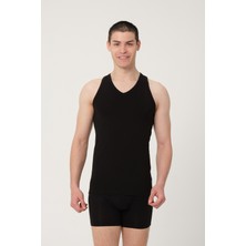 Fsm1453 Erkek Pamuklu Süprem Penye Slim Fit V-Yaka Sporcu Likralı Atlet 6'lı - 1008