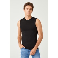 Fsm1453 Erkek Pamuklu Süprem Penye Slim Fit Sıfır Yaka Kolsuz Likralı Üst - 1014