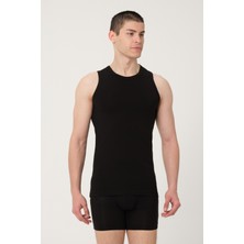 Fsm1453 Erkek Pamuklu Süprem Penye Slim Fit Bisklet Yaka Kolsuz Likralı Atlet - 1016