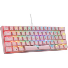 Blueforce Majesty 62 Tuşlu Rgb Mini Gaming Oyuncu Mekanik Klavye Red Switch Pembe