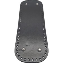 Angel Çanta Aksesuar Parlak Rugan Deri 32X12 cm Dikdörtgen Çanta Tabanı Siyah Renk Gümüş Metalli