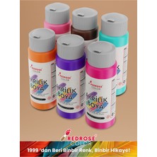 Red Rose Canlı Renkler Akrilik Boya 6'lı Set 6X60 ml Dekoratif, Hobi Amaçlı, Sanatsal, Canlı Renkler