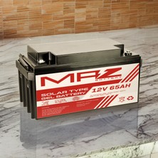 Maz Akü 12 Volt 65 Amper Solar Jel Akü 12V 65AH (Yeni Üretim)