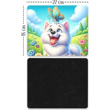 Moddy Store Doğa Manzaralı Neşeli Köpek Tasarımlı Baskılı Kaydırmaz Taban 18X22 cm Mouse Pad