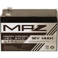 Maz Akü 12 Volt 14 Amper (Ah) Derin Döngü Jel Akü Max Performans