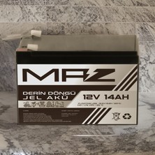 Maz Akü 12 Volt 14 Amper (Ah) Derin Döngü Jel Akü Max Performans