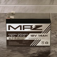 Maz Akü 12 Volt 14 Amper (Ah) Derin Döngü Jel Akü Max Performans