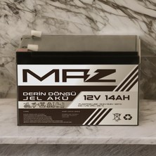 Maz Akü 12 Volt 14 Amper (Ah) Derin Döngü Jel Akü Max Performans