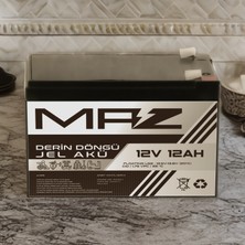 Maz Akü 12 Volt 12 Amper (Ah) Derin Döngü Jel Akü Max Performans