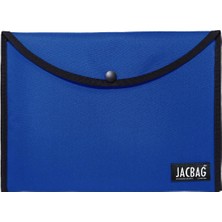 Jacbag Saks Renkli Çıtçıtlı Dosya Çanta A4 9+ Yaş İçin Suya Dayanıklı Kumaş Malzeme