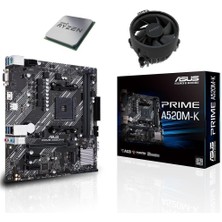 Asus Prime A520M-K Ddr4 4600MHZ Matx Anakart - Amd Ryzen 5 5500 Am4 Işlemci Tray - Amd Fan Set