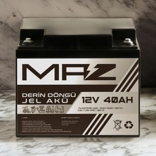 Maz Akü 12 Volt 40 Amper (Ah) Derin Döngü Jel Akü Max Performans