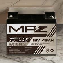 Maz Akü 12 Volt 40 Amper (Ah) Derin Döngü Jel Akü Max Performans