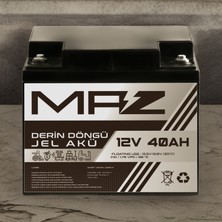 Maz Akü 12 Volt 40 Amper (Ah) Derin Döngü Jel Akü Max Performans