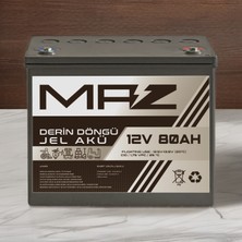 Maz Akü 12 Volt 80 Amper (Ah) Derin Döngü Jel Akü Max Performans