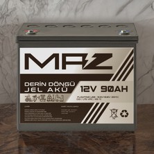 Maz Akü 12 Volt 90 Amper (Ah) Derin Döngü Jel Akü Max Performans