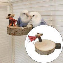 Vivis Ahşap Yuvarlak Papağan Platform Kafes Aksesuarları Parakeets Oyuncak 11CM-12CM (Yurt Dışından)