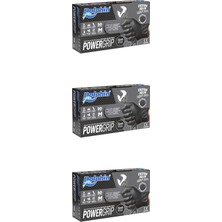 Dolphin Nitril Powergrip Ekstra Kalın Elmas Dokulu Eldiven Siyah Meidum Orta Boy - 50'li 3 Paket