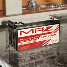 Maz Akü 12 Volt 70 Amper Solar Jel Akü 12V 70AH (Yeni Üretim)