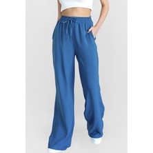 Yakamel Kadın Yüksel Bel Bol Paça Palazzo Pantolon