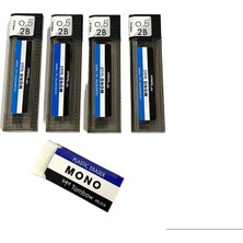 Tombow Mono Beyaz Silgi & Tombow   0,5 mm Uç  4 Adet   ( 5'li Set )