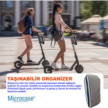 Microcase Taşınabilir Su Geçirmez 3 Bölmeli Geniş Iç Hacimli Flaşörlü Scooter Bisiklet Çantası Gri AL4249