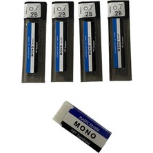 Tombow Mono Silgi ve 0,7 mm Uç 4 Adet Set Beyaz Renk 17x11x43 mm Boyut